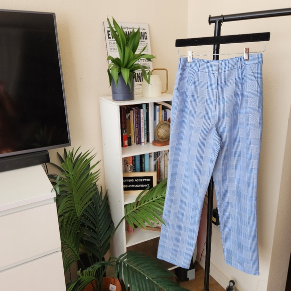 Lovers + Friends Blue Plaid Cropped Pants - Picture 2 of 5
